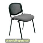 Sedia visitatore 4 gambe Unisit Dado D5N schienale in rete - rivestimento