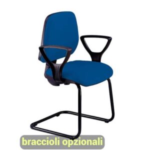 Sedia operativa visitatore Unisit Leda LDS Eco smart su slitta - rivestimento