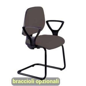 Sedia operativa visitatore Unisit Leda LDS Eco smart su slitta - rivestimento