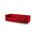 Unisit Quad QD3 3-seater waiting sofa with fixed back - fabric cover
