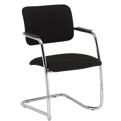 Sedia visitatore con slitta Unisit Lithium LTLT struttura cromata - rivest.