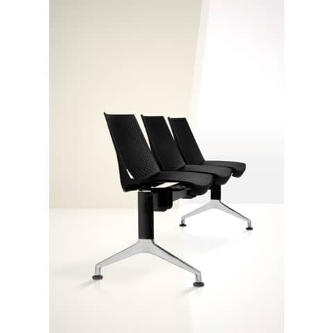 Panca 5 posti attesa Unisit Strike SK5P - schienale fisso - PPL blu