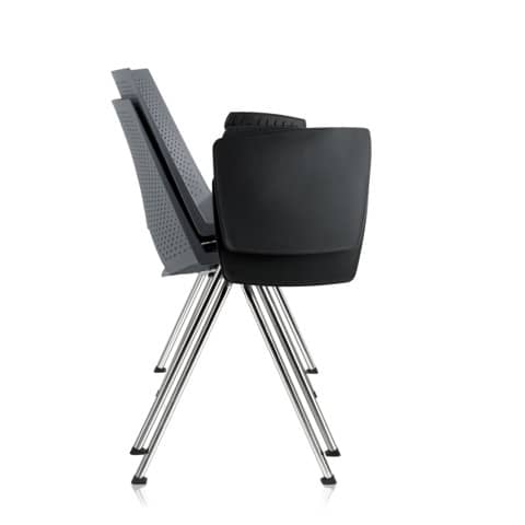 Sedia visitatore a 4 gambe Unisit Strike SKT con tavoletta - PPL blu