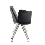 Sedia visitatore a 4 gambe Unisit Strike SKT con tavoletta - PPL rosso