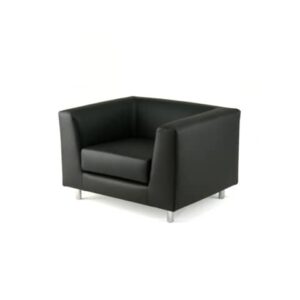 Unisit Quad QD1 1-seater waiting sofa with fixed back - fabric cover