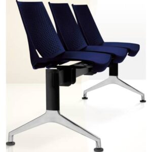 Panca 3 posti attesa Unisit Strike SK3P - schienale fisso - PPL blu