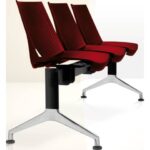 Panca 3 posti attesa Unisit Strike SK3P - schienale fisso - PPL rosso