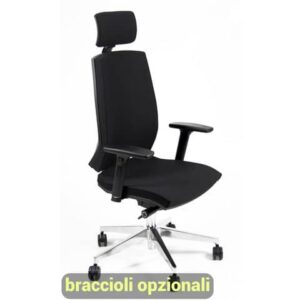Sedia operativa girevole Unisit Larissa LR1SB con poggiatesta - rivestimento