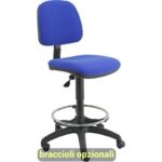 Technical stool Unisit Esos EOE4S high seat - telescopic footrest -