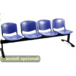 Panca 4 posti attesa Unisit Dado D5P4P - PPL blu