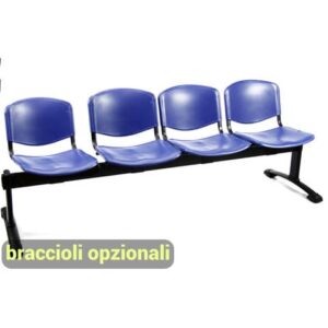 Panca 4 posti attesa Unisit Dado D5P4P - PPL blu