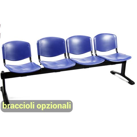 Panca 4 posti attesa Unisit Dado D5P4P - PPL blu