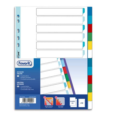 Favorit 1-12 A4 PPL neutral interleaved divider