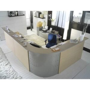 Scrivania Reception Frensy EMOTION fianchi a pannello 96x96x72/125 cm