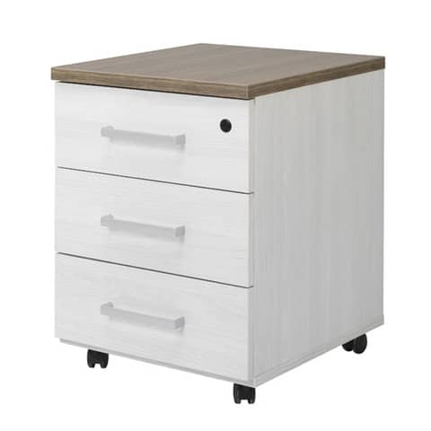 Cassettiera 3 cassetti Frensy Florence 44x52x63 cm top olmo - struttura