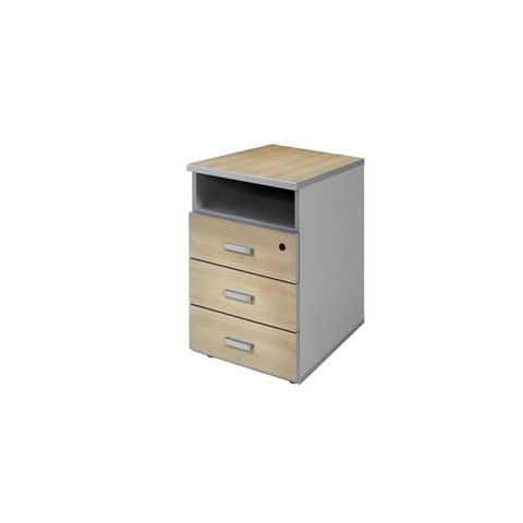 Cassettiera 3 cassetti + vano Frensy Spirit 44x52x72 cm rovere