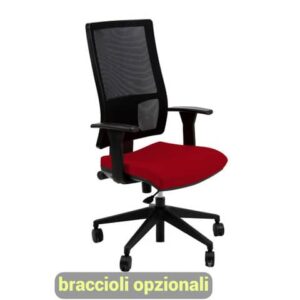 Sedia operativa girevole Unisit Nereide NDA schienale in rete - rivestimento Eco