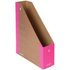 Cardboard magazine rack A4 size 8 cm spine Donau pink