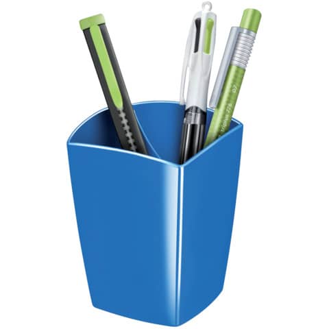 Portapenne CepPro Gloss CEP in polistirene con 2 scomparti blu oceano