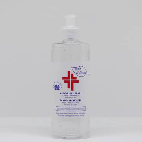 Gel igienizzante mani (alcol 70%) 500 ml con dosatore - Active linea Bosco di