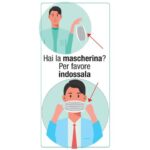 Signage sticker "Do you have a mask? Please wear it" 15x30 cm