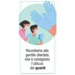 Warning sticker 'We remind customers that it is recommended to use