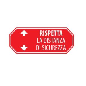 Adesivo di segnaletica a terra "Rispetta la distanza di sicurezza - 1 m" 80x40 cm