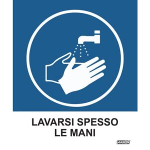 Adesivo segnaletico Markin "Lavarsi spesso le mani"  in LWM - 12,5x15,2 cm