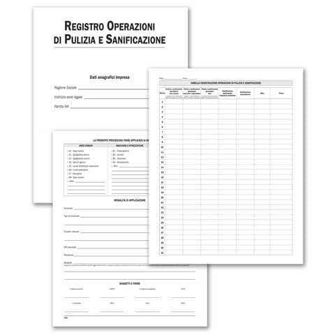 Registro operazioni di pulizia e sanificazione Data Ufficio - 28 pagine -