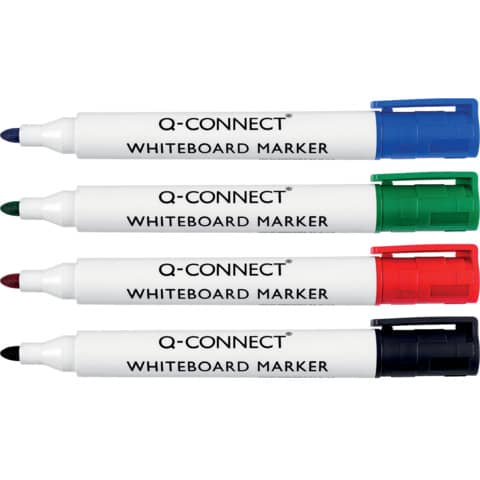 Q-Connect whiteboard marker round tip 2-3 mm 4 assorted colours