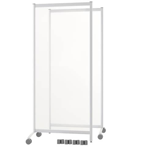 Pannelli separatori di protezione mobili con ruote Paperflow in plexiglass