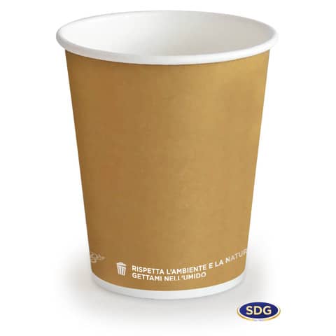 Bicchiere 8oz (240ml) Avana in cartoncino Bio Scatolificio del Garda
