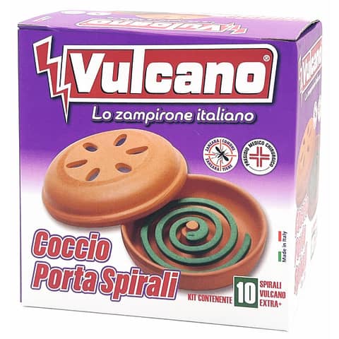 Insetticida zampirone per esterni Vulcano conf. 10 spirali + supporto in