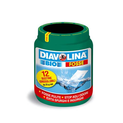 Attivatore fosse biologiche Diavolina Bio 12 bustine idrosolubili da 25 grammi