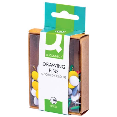 Q-Connect drawing pins head diameter 9 mm assorted
