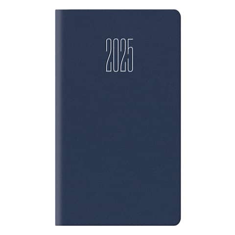 Agenda 2025 Settimanale tascabile 8x14 cm Gommato blu