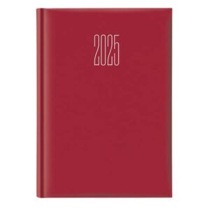 Weekly diary 2025 17x24 cm Rubberized red