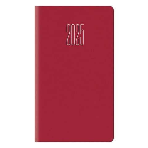Agenda 2025 Weekly pocket diary 8x14 cm Rubberized red