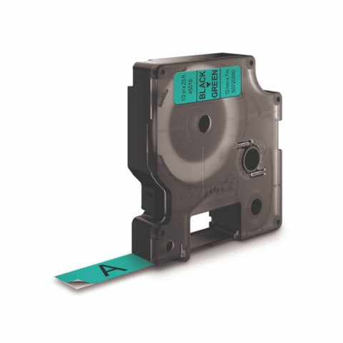 Nastro per etichettatrici Dymo D1 12 mm x 7 m Nero/Verde