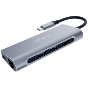 Adattatore multiplo Media-Range USB Type-C® 7-in-1 argento