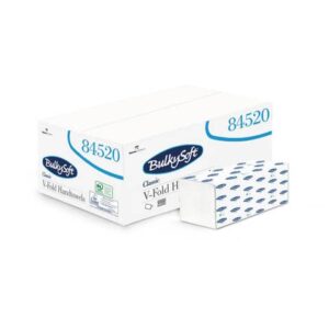 Asciugamani interfogliati piagatura a V Bulkysoft Classic 24x21,5 cm bianco