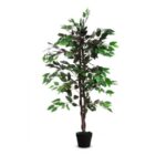 Pianta artificiale albero di fico Paperflow poliestere verde tronco in
