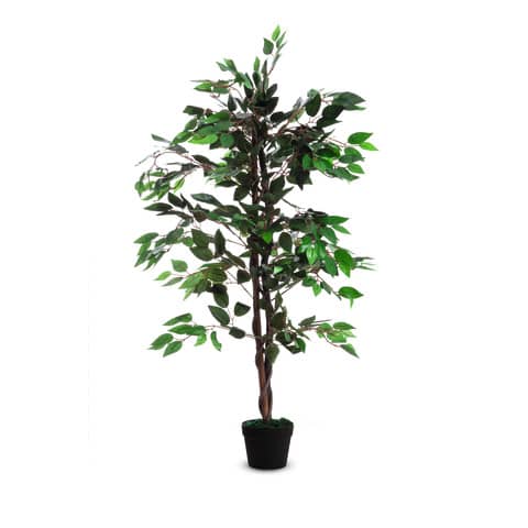 Pianta artificiale albero di fico Paperflow poliestere verde tronco in