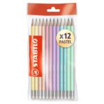 Matite in grafite Stabilo Swano Pastel HB colori fusto assortiti con gommino -