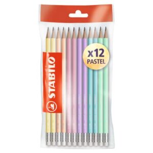 Matite in grafite Stabilo Swano Pastel HB colori fusto assortiti con gommino -