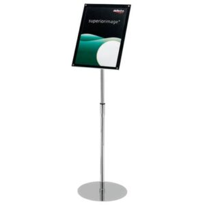Espositore magnetico portastampati da terra deflecto® A3 in acciaio inox con