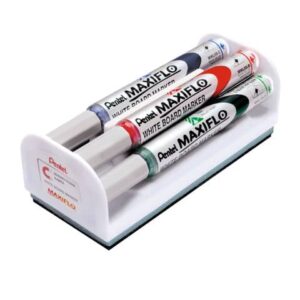 Set cancellino + 4 marcatori Pentel Maxiflo punta conica 4 mm - colori