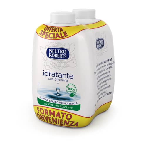 Ricarica sapone Neutro Roberts Idratante con glicerina - 200 ml