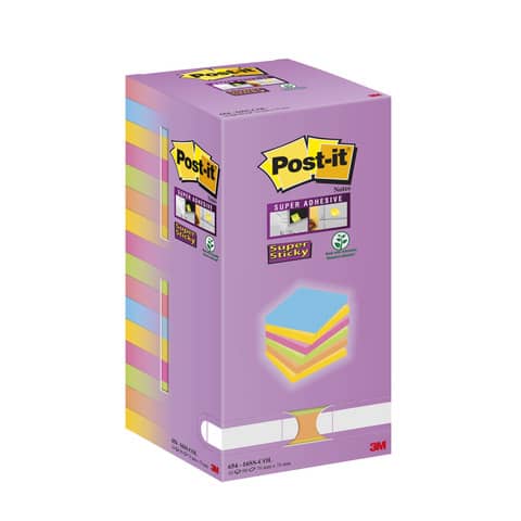 Foglietti riposizionabili  Post-it® Super Sticky Color Notes 76x76 mm