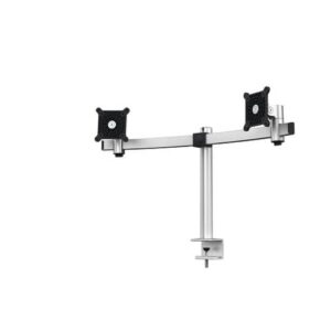 Braccio porta monitor per 2 schermi max 27" DURABLE argento metallizzato
